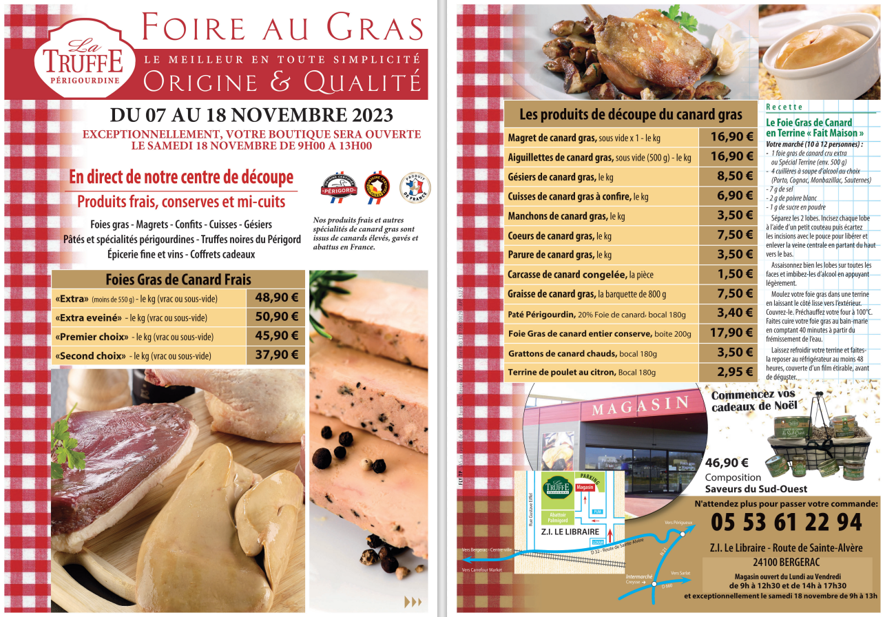 Flyer foire au gras du 7 au 18 novembre 2023